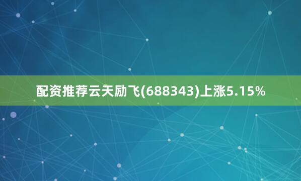 配资推荐云天励飞(688343)上涨5.15%
