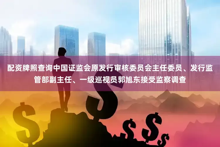 配资牌照查询中国证监会原发行审核委员会主任委员、发行监管部副主任、一级巡视员郭旭东接受监察调查
